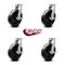 Service Caster 10'' Extra Heavy Duty Phenolic Wheel Swivel Caster Set with Brakes, 4PK CRAN-SCC-KP92S1030-PHR-SLB-4 - alternate 2